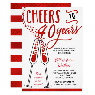 40th anniversary wedding invitations zazzle