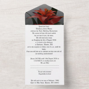 40th wedding anniversary invitation ruby