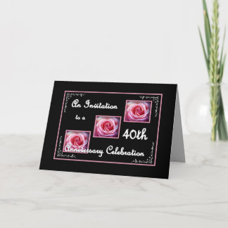 40th Wedding Anniversary Invitation with Roses