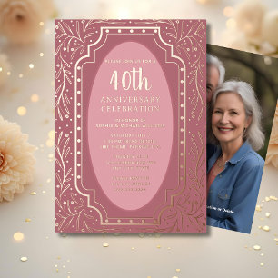 40th Wedding Anniversary Invitations Elegant
