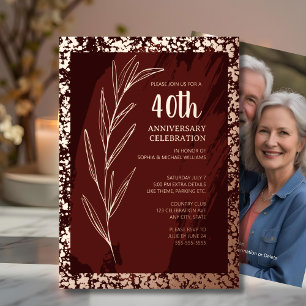 40th Wedding Anniversary Invitations Unique Art