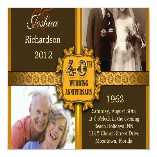 40th wedding anniversary invitations with photos | Zazzle.com