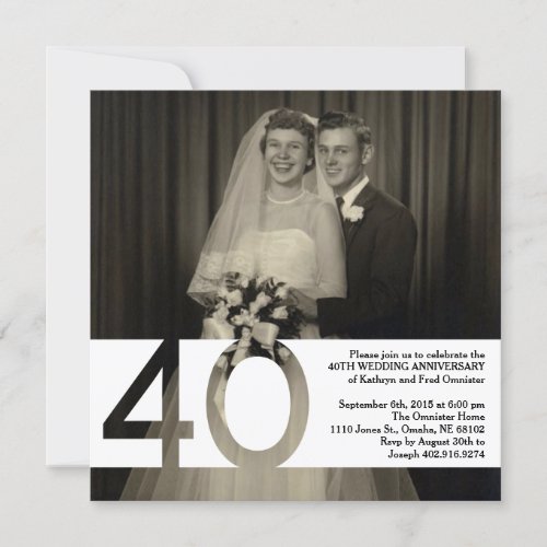 40th Wedding Anniversary Invite 525 x 525