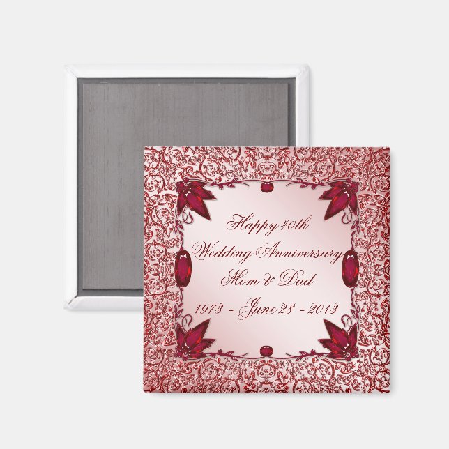 40th Wedding Anniversary Magnet (Front/Back)