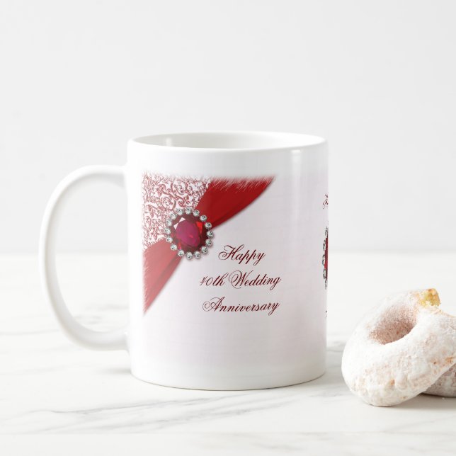 40th Wedding Anniversary Mug (With Donut)