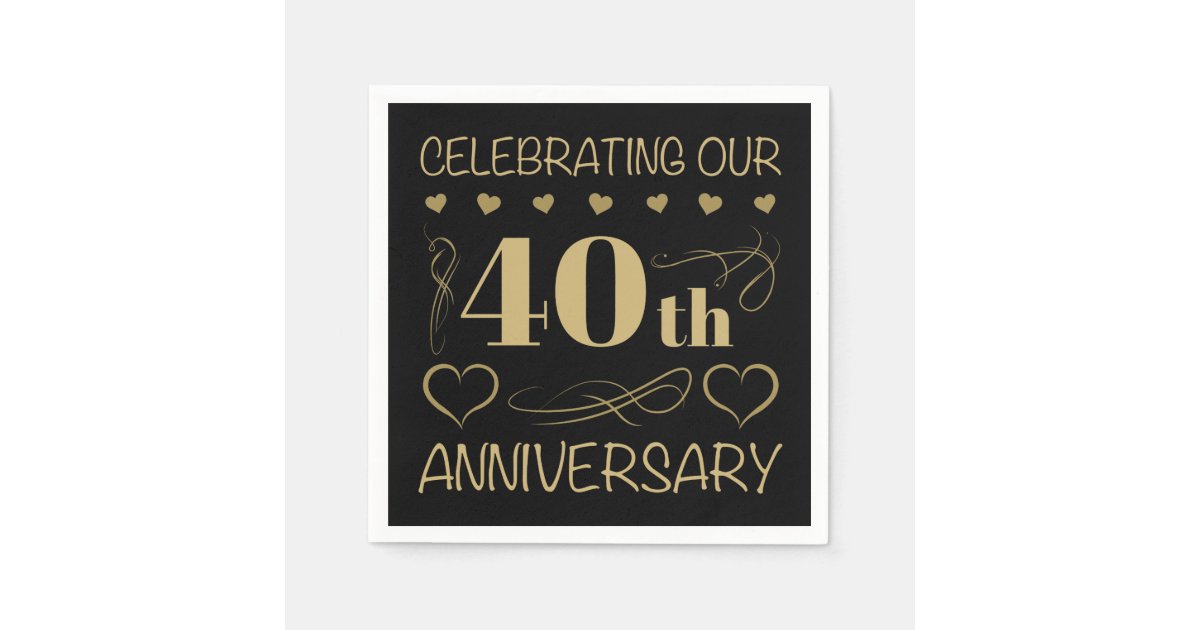 40th Wedding Anniversary Napkin
