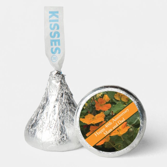 40th Wedding Anniversary Nasturtium alternative Hershey®'s Kisses® (Front)