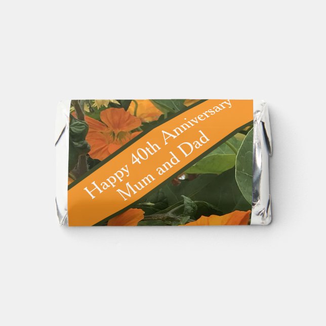 40th Wedding Anniversary Nasturtium alternative Hershey's Miniatures (Front)