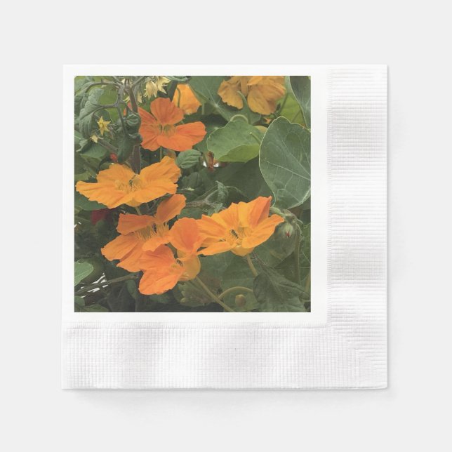 40th Wedding Anniversary Nasturtium alternative Napkins (Front)