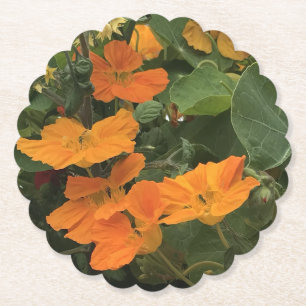 40th Wedding Anniversary Nasturtium alternative Paper Coaster
