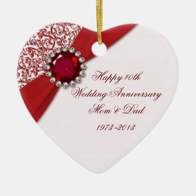 40th wedding anniversary ornament