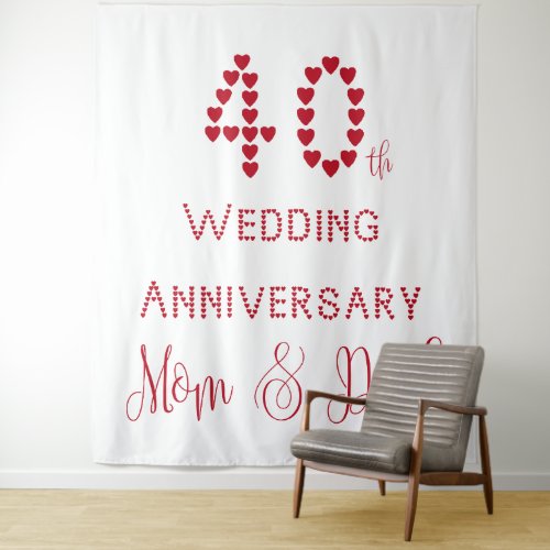 40th Wedding Anniversary Parents Ruby Wedding Tapestry