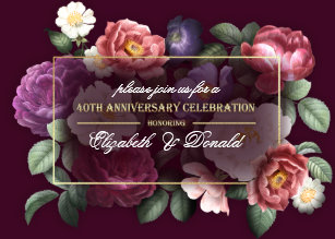 Vintage 40th Anniversary Gifts Invitations Zazzle