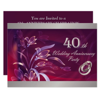 40th Wedding Anniversary Party Invitations