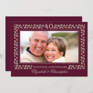 40th Wedding Anniversary Party Photo Invitation