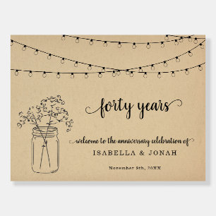40th Wedding Anniversary Party Welcome Sign