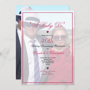 40th Wedding Anniversary Photo Elegant A Ruby Do Invitation