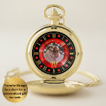 40th Wedding Anniversary PHOTO Gift Ruby Red Pocket Watch<br><div class="desc">Looking for the perfect 40th wedding anniversary gift? Look no further! Our stunning Ruby Red Personalized forty, 40 years of marriage PHOTO Anniversary watch is the ideal gift to commemorate this special milestone. This watch features a customizable design that allows you to add a photo and commemorative text, making it...</div>