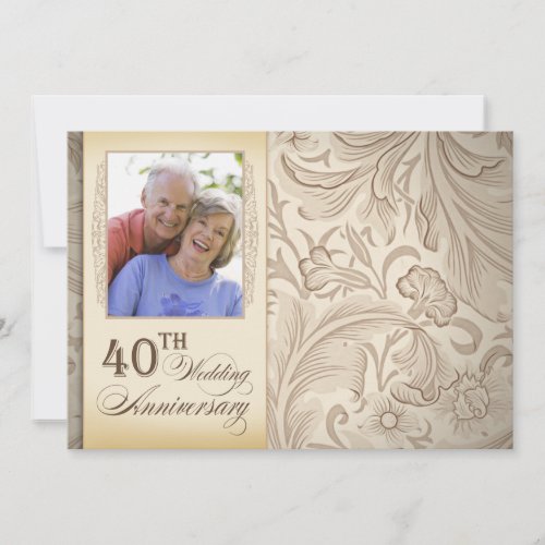 40th wedding anniversary photo invitation