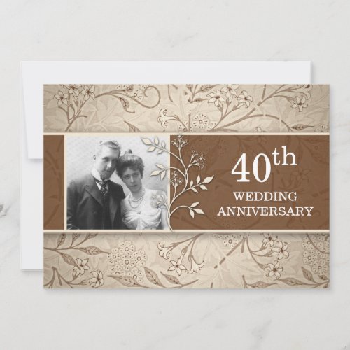 40th wedding anniversary photo invitations