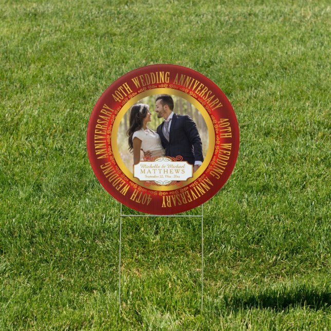 40th Wedding Anniversary Photo Keepsake Sign (Insitu)