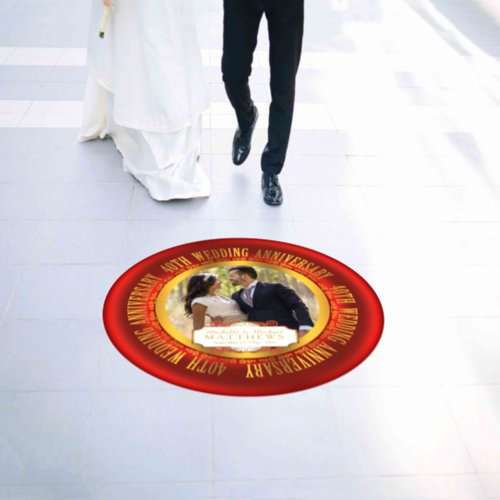 40th Wedding Anniversary Photo Keepsake Sign Floor Decals