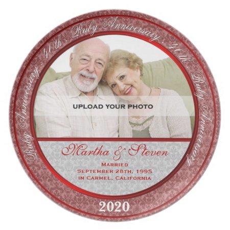 40th Wedding Anniversary Photo Plate