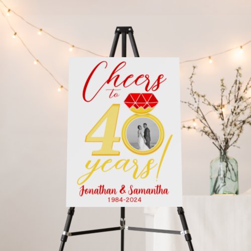 40th Wedding Anniversary Photo Template Foam Board