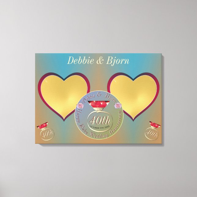 40th Wedding Anniversary Photos  Canvas Print (Front)