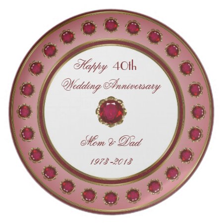 40th Wedding Anniversary Plate
