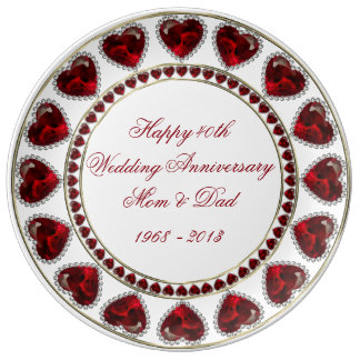 40th Wedding Anniversary Porcelain Plate