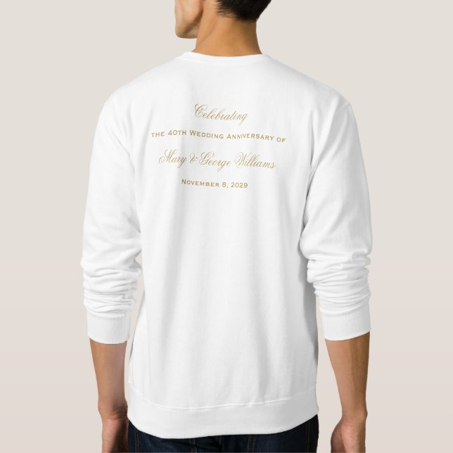 40th Wedding Anniversary Red Roses Heart Elegant Sweatshirt (Back)