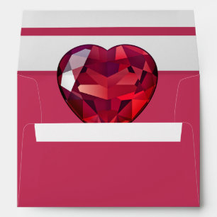 40th Wedding Anniversary Red Stripe Elegant Envelope