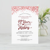 40th Wedding Anniversary Ruby Confetti Invitation (Standing Front)