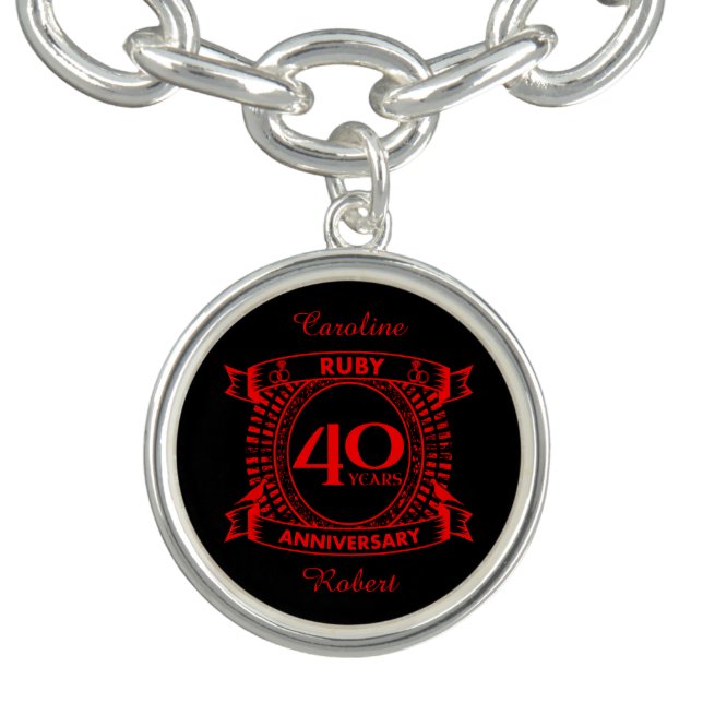 40th wedding anniversary ruby crest bracelet (Design)
