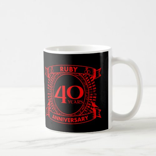 40th wedding anniversary ruby crest coffee mug