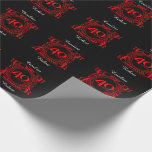 40th wedding anniversary ruby crest wrapping paper<br><div class="desc">A romantic design to celebrate your 40th year of marriage. If you would like any help customizing this design please contact me, their is an ask this designer button, just below this text. This fortieth, 40 years wedding anniversary crest has the text ruby as that is the traditional gift for...</div>