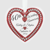 40th Wedding Anniversary Ruby Diamonds Keepsake
