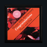 40th Wedding Anniversary Ruby Gift Box<br><div class="desc">This beautiful gift box is perfect for a couples 40th Wedding Anniversary. The suggested theme for this anniversary is Ruby. With this in mind I have featured this lovely red stone in the design with a banner and editable text so it can be made truly personal. Perfect to hold a...</div>