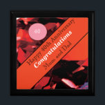 40th Wedding Anniversary Ruby Gift Box<br><div class="desc">This beautiful gift box is perfect for a couples 40th Wedding Anniversary. The suggested theme for this anniversary is Ruby. With this in mind I have featured this lovely red stone in the design with a banner and editable text so it can be made truly personal. Perfect to hold a...</div>