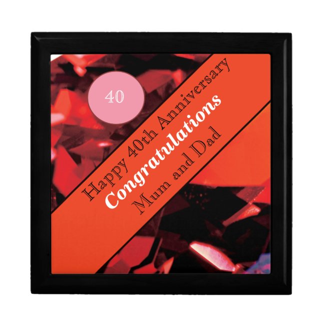 40th Wedding Anniversary Ruby Gift Box (Front)