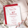 40th Wedding Anniversary Ruby Heart Surprise Party Announcement Postcard