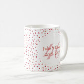 40th Wedding Anniversary Ruby Hearts Confetti Coffee Mug (Front Right)