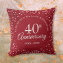 40th Wedding Anniversary Ruby Hearts Confetti Throw Pillow