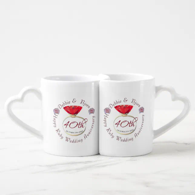 40th Wedding Anniversary Ruby Lovers' mug