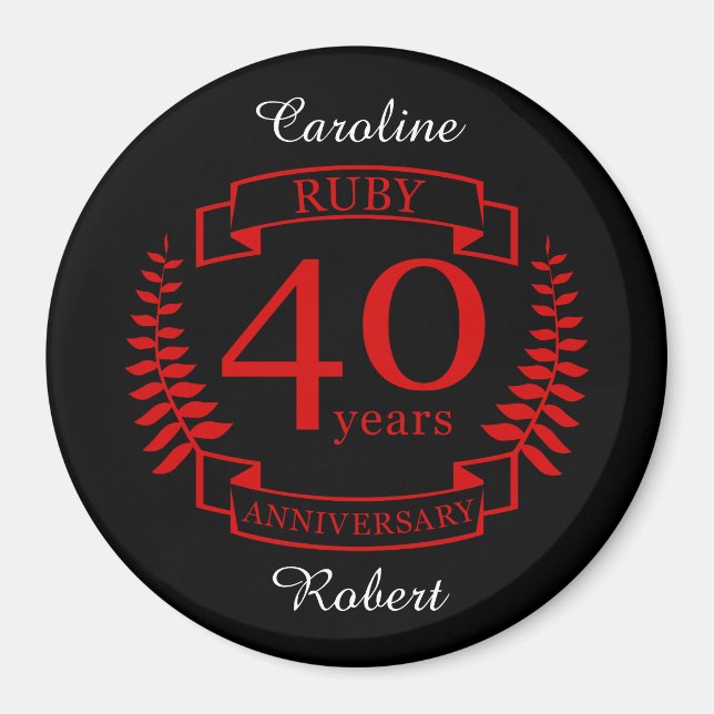 40th Wedding ANNIVERSARY RUBY Magnet (Front)