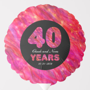 40th Wedding Anniversary Ruby Party Lights Balloon
