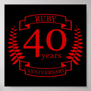 40th Wedding ANNIVERSARY RUBY Poster