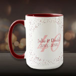 40th Wedding Anniversary Ruby Stardust Confetti Mug<br><div class="desc">Beautifully personalised with your names and dates over a delicate 40 (or monogram initial) on a delicate ruby stardust confetti background. Designed by Thisisnotme©</div>