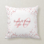 40th Wedding Anniversary Ruby Stardust Confetti Throw Pillow<br><div class="desc">Personalised with your names in ruby red over a beautiful script 40 (or a monogram initial),  on a delicate ruby stardust confetti background. Designed by Thisisnotme©</div>